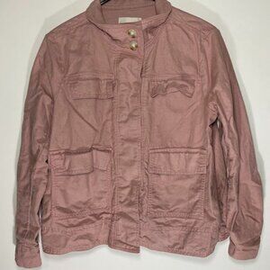 Ann Taylor Loft Linen Blend Utility Military Jacket